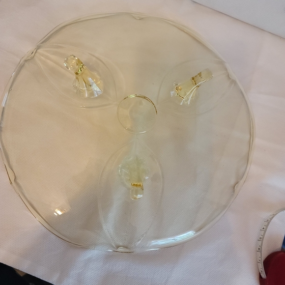 VTG. Lancaster Glass Petal Pattern Platter.  (663) - Picture 2 of 9